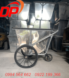 xe thu gom rác 400l inox đẩy tay