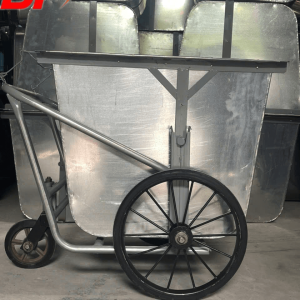 xe thu gom rác 500 lít tôn đẩy tay 3 bánh