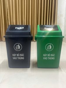 thùng rác nhựa 40l nắp lật